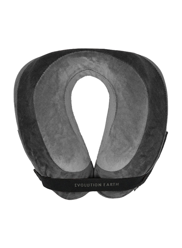 Cabeau Evolution Earth Eco-Friendly Memory Foam Neck Pillow with Chin & Neck Support, Wind Grey