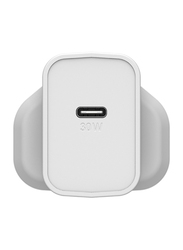 OtterBox 30W Rugged Fast Compact UK Wall Charger for Apple Devices, White