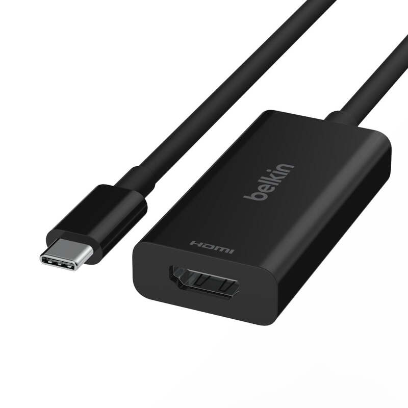 Belkin Connect USB-C to HDMI 2.1 Adapter 8K, 4K, HDR Compatible HDMI display, Plug & Play Audio/Video Accessory for MacBook, Chromebook, PC & other devices - Black