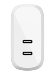 Belkin Boost Charge Dual USB-C Wall Charger, 40W, White