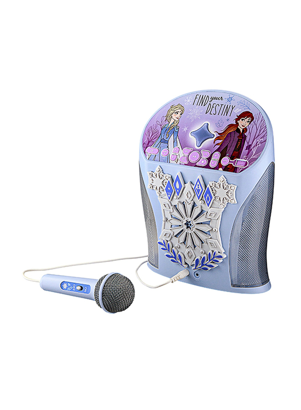 KIDdesigns Disney Frozen Bluetooth Karaoke Machine with MicrophoneSilver/Purple