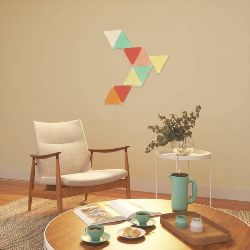 Nanoleaf Shapes Triangles Smart WiFi LED Panel System Starter Kit with Music Visualizer, 9 Packs, Multicolour