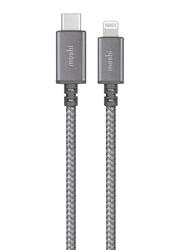 Moshi Integra 0.25-Meter Sync Braided Lightning Cable, USB Type A Male to Lightning for Apple Devices, Grey