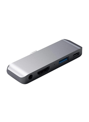 Satechi Aluminum USB Type-C Mobile Pro Hub for Apple iPad & USB Type-C Smartphones/Tablets, Space Grey