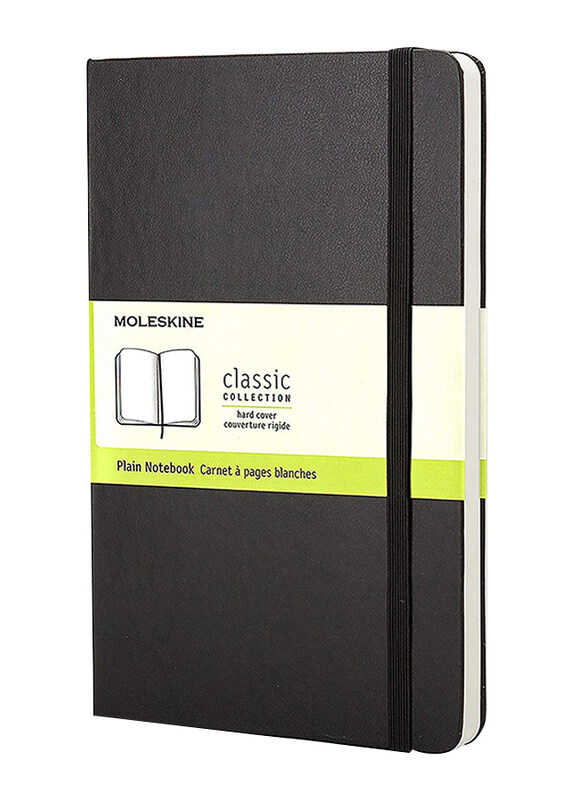

Moleskine Classic Plain Paper Notebook, 240 Pages, A5 Size, Black