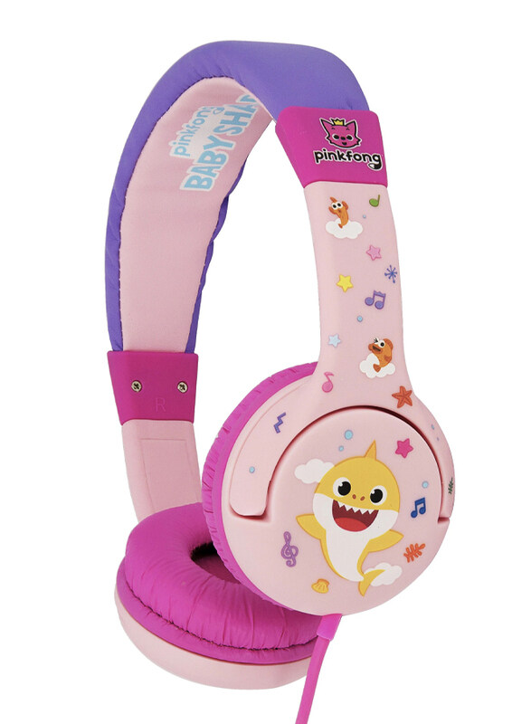 

OTL Pinkfong Baby Shark Daddy 3.5mm Jack On-Ear Children's Headphones, Safe Volume Limiting 85dB, Pink/Purple