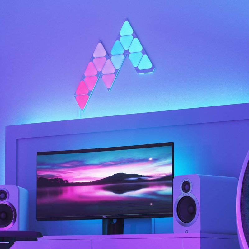 Nanoleaf Shapes Triangles Mini Smart WiFi LED Panel System Expansion with Music Visualizer, 10 Packs, Multicolour