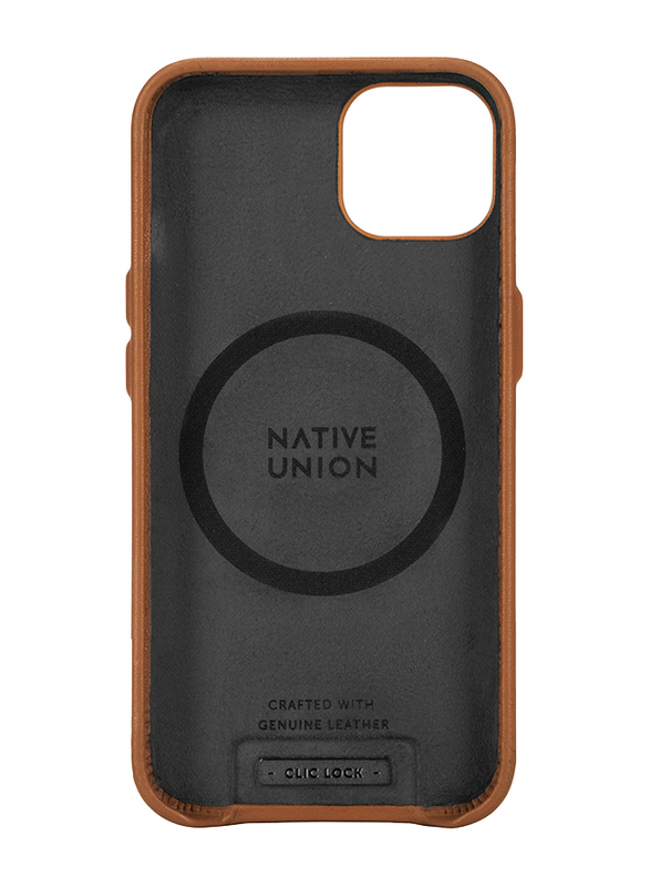 Native Union Apple iPhone 13 Pro Clic Classic Leather Magnetic Mobile Phone Case Cover, Tan