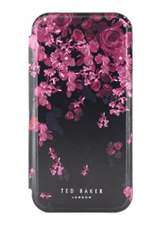 Ted Baker Apple iPhone 15 Pro Max Rich Vegan Leather Flower Border Mobile Phone Case Cover, Multicolour