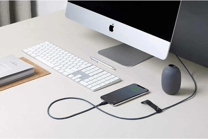 Native Union 1.2-Meter Belt XL Lightning Cable, USB Type A Male to Lightning for Apple iPhone/iPad/iPod, Indigo