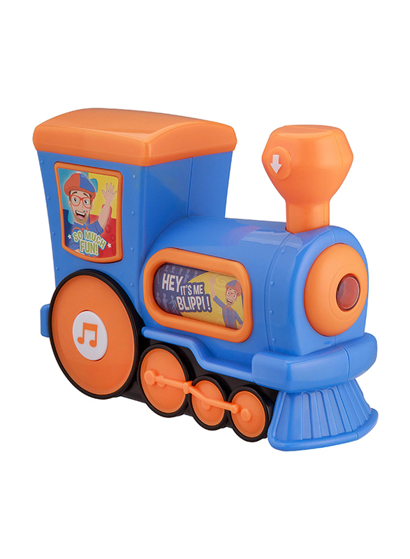 KidDesigns Blippi Train Musical Toy with Built-in Music and Sound Effects, 3+ Years, Orange/Blue