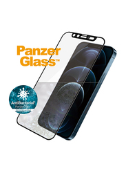 PanzerGlass Apple iPhone 12 Pro Max Edge-to-Edge Mobile Phone Tempered Glass Screen Protector with Anti-Microbial Surface and Cam Slider, Clear/Black Frame