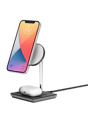 Native Union 2-in-1 Snap Magnetic Wireless Charger for IPhone and AirPods, White/Grey