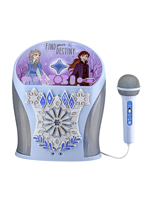 KIDdesigns Disney Frozen Bluetooth Karaoke Machine with MicrophoneSilver/Purple