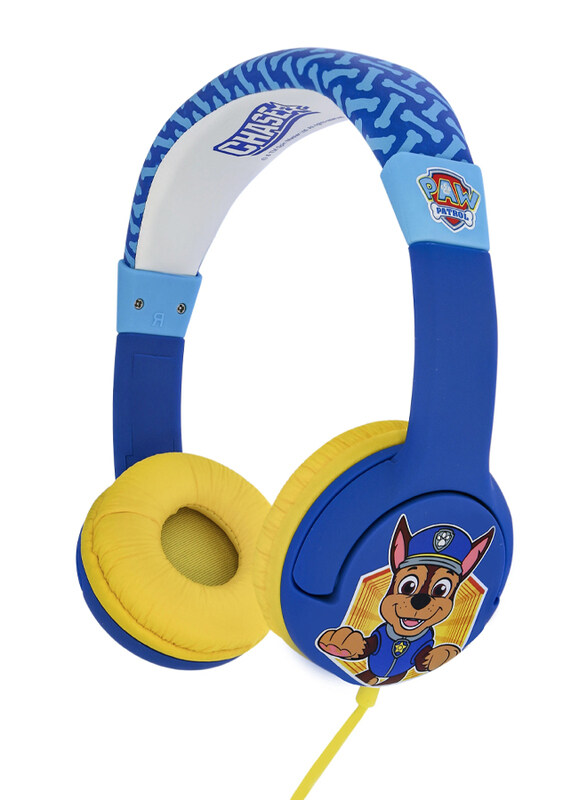 

OTL Paw Patrol Chase 3.5mm Jack On-Ear Children's Headphones, Safe Volume Limiting 85dB, Yellow/Blue