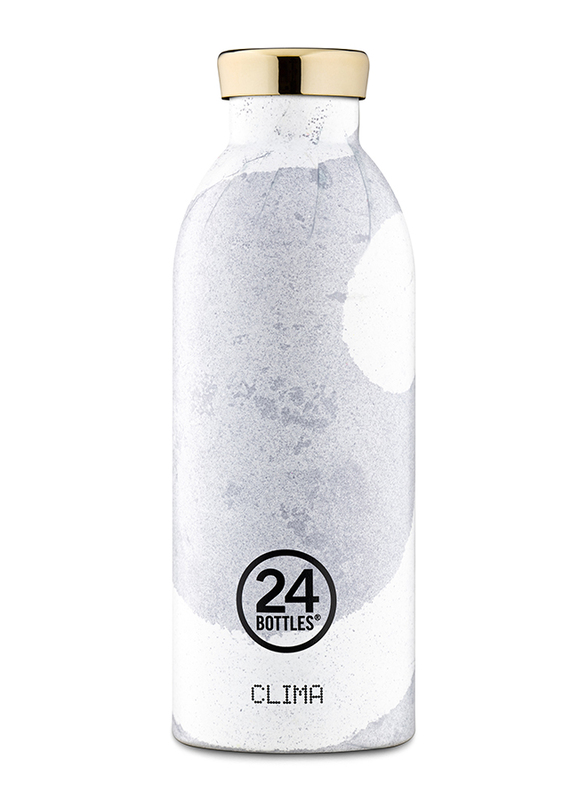 24Bottles 500ml Clima Promenade Double Walled Insulated Stainless Steel Water Bottle, White/Grey
