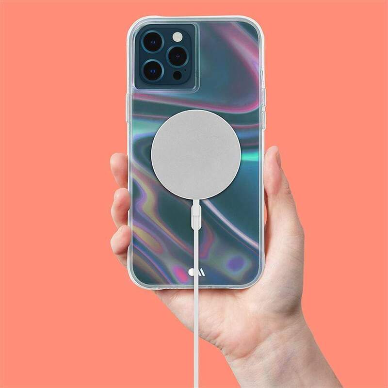Case-Mate Apple iPhone 13 Pro Soap Bubble Antimicrobial MagSafe Mobile Phone Case Cover, Iridescent