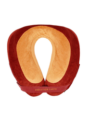 Cabeau Evolution Earth Eco-Friendly Memory Foam Neck Pillow with Chin & Neck Support, Fire Red