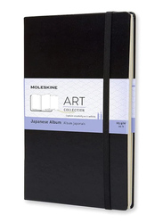 Moleskine Art Collection Japanese Album Sketchbook with Hard Cover & Elastic Closure, 165 GSM, 13 x 21cm, Black