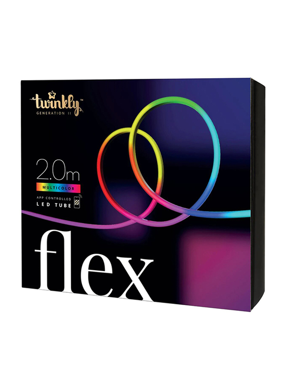 Twinkly 2-Meter Flex Starter Kit 192 LED RGB App Controlled Flexible Light Tube with Stunning 16 Million Colors, Indoor Smart Home Decoration light, BT + WiFi Connectivity, Gen II, Multicolour