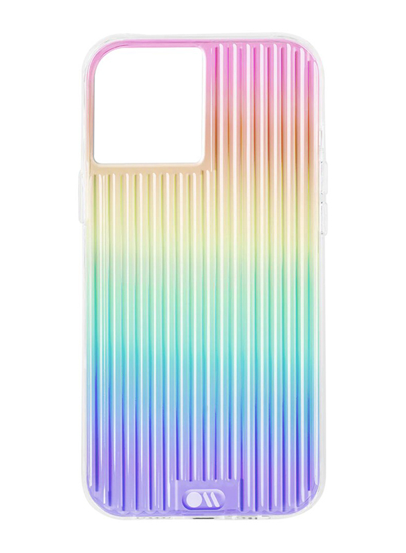 Case-Mate Apple iPhone 12/12 Pro Plastic Construction Tough Groove Design Drop Protection Mobile Phone Case Cover with Micropel Anti-Microbial Layer & Wireless Charging Compatible, Iridescent
