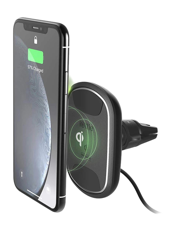 Iottie iTap2 Wireless Vent Mount Car Charger, Black