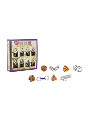 Professor Puzzle 8-Piece Great Minds 3D Wooden & Metal Assembly Puzzles, Ages 14+, Brown