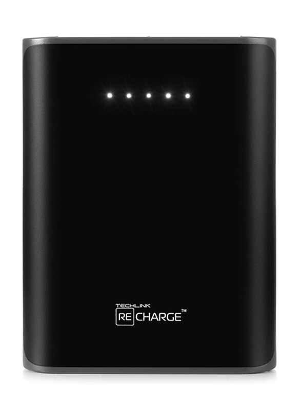 

Recharge 13600mAh 2.4A Fast Charging Power Bank, with Dual USB and Torch, Black/Grey