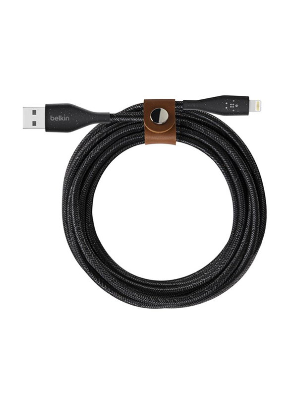 Belkin 3-Meter Duratek Plus Lightning Cable, USB Type A Male to Lightning for iOS Devices, Black