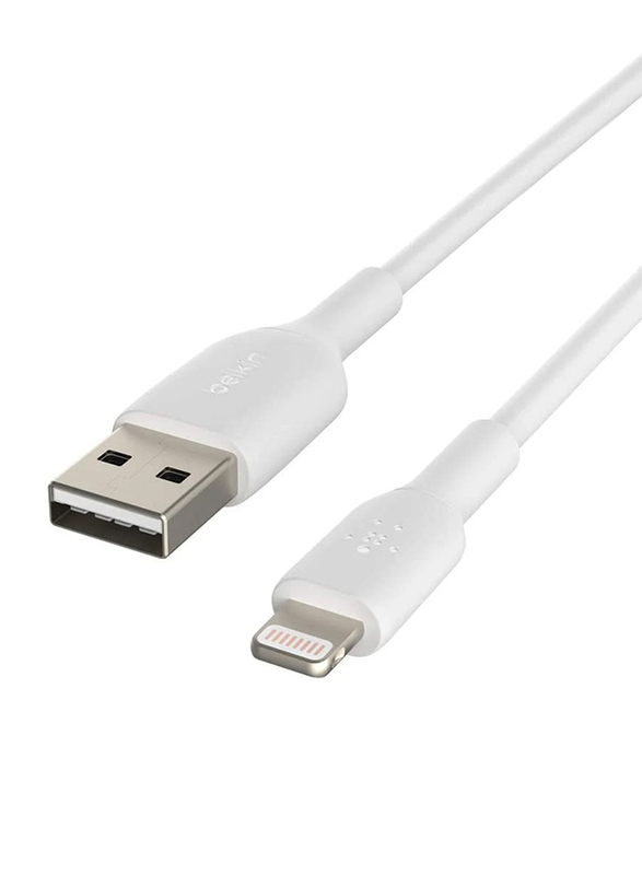 Belkin 1-Meter Boost Charge Lightning PVC Cable, USB Type A Male to Lightning for Apple Devices, White