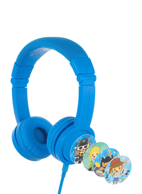 سماعات اذن أونانوف بادي فونز اكسبلور بلس بتصميم قابل للطي على الاذن مع مايكروفون, أزرق