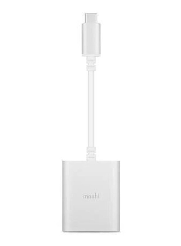 Moshi USB Type-C Digital Audio Adapter, USB Type-C Male to USB Type-C and 3.5 mm Jack for Smart Phones/Tablets/MP3, Silver
