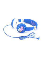OTL Peppa George 3.5mm Jack On-Ear Children's Headphones, Safe Volume Limiting 85dB, Blue
