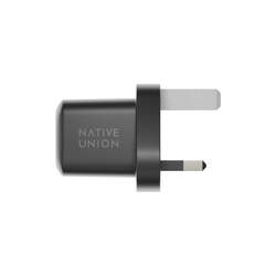 Native Union Fast GaN Charger PD 30W USB-C Ultra Portable charger, Drop Protection, Great for Travel, Multi Plugs (EU/UK/US) for  Apple iPhone, iPads, MacBook Air, Android, Samsung - Black