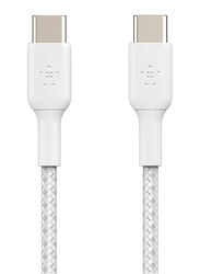 Belkin 2-Meter Boost Charge Braided USB Type-C Cable, USB Type-C Male to USB Type-C, White