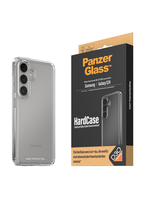 

Panzerglass Samsung Galaxy S24 Hard Case with D3O for Impact & Drop Protection with Anti-Scratch & Anti-Yellowing Coating Mobile Phone Case Cover, Cle