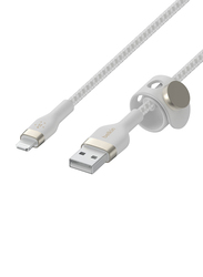 Belkin 3-Meter Boost Charge Pro Flex Lightning Cable, USB Type A to Lightning for Apple Devices, White