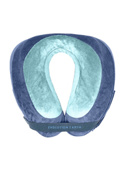 Cabeau Evolution Earth Eco-Friendly Memory Foam Neck Pillow with Chin & Neck Support, Water Blue