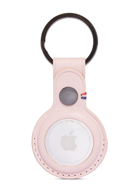 Decoded Leather Keychain for Apple AirTag, Pink