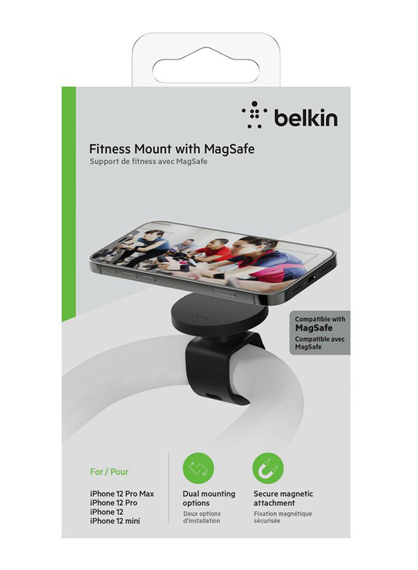 Belkin Magnetic Fitness Phone Mount for Apple MagSafe, Black