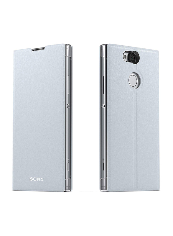 Sony Style Flip Case Cover for Sony Xperia XA2 Mobile Phone, Silver