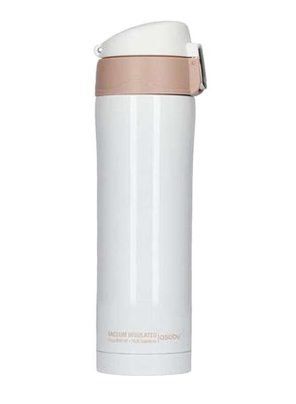 

Asobu 443ml Diva Insulated Vacuum Beverage Thermos Container, White/Brown