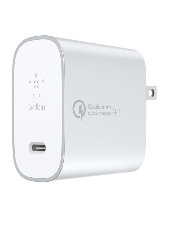 Belkin Boost Up Charger, USB Type-C Home Charger with Cable & Quick Charge 4 Plus, White