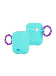 Case-Mate Hook Ups Case with Neck Strap for Apple AirPods, Aqua Blue