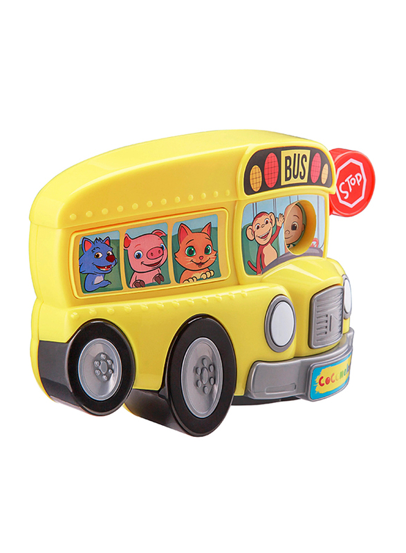 KidDesigns Cocomelon Musical Bus with Built-in Songs and Sound Effects, 3+ Years, Yellow