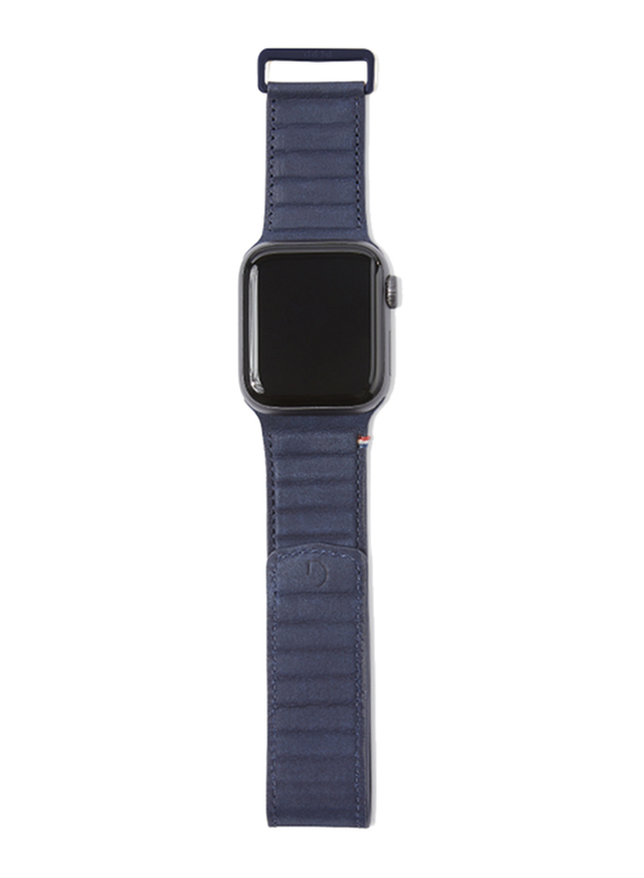 Decoded Leather Magnetic Traction Strap for Apple Watch Series 5/4/3/2/1 38mm/40mm, Blue