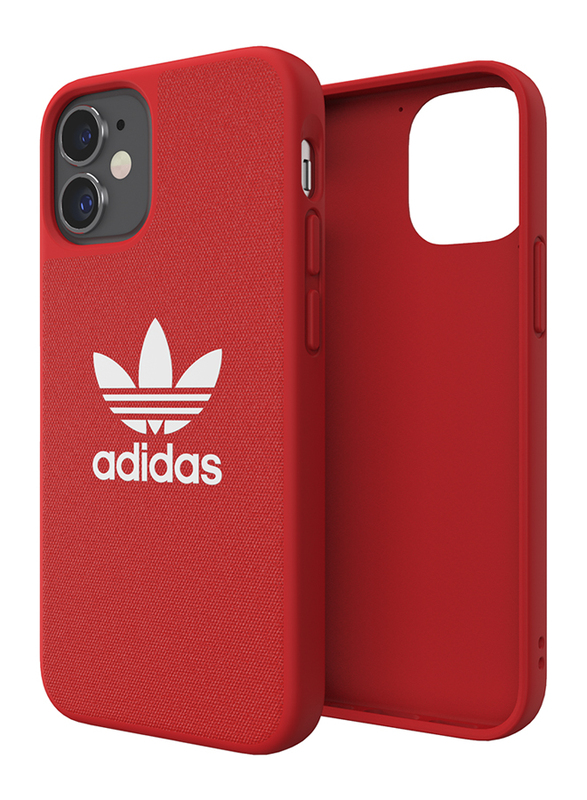 Adidas Originals Apple iPhone 12 Mini Canvas Mobile Phone Case Cover, Scarlet Red