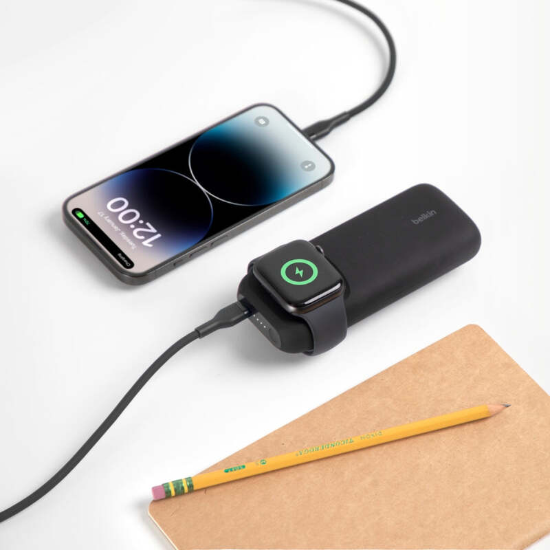 Belkin BoostCharge Pro Fast Wireless Charger for Apple Watch + PowerBank 10K Portable & Compact, 20W USB-C Output, for Apple Watch Ultra/8/7/6/5/4/3/2/1/SE, AirPods Pro 2nd Gen, iPhone 14//12/11