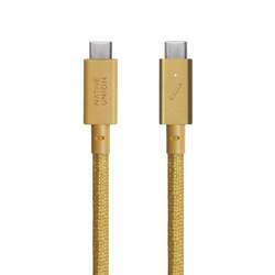 Native Union Belt Cable Pro USB-C to USB-C 240W 8-Foot Long USB-IF Certified Cable w/ Leather Strap, Supports up to 240W Ultra Fast Charge, for Type-C Laptops, Tablets, Phones - Kraft