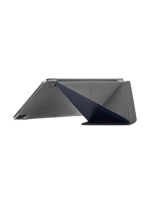 Case-Mate Apple iPad 10.2-inch (7th Gen) Origami Design 360 Protection Leather Tablet Flip Case Cover with Multiple Viewing Mode & Auto Sleep/Wake, Clear/Navy Blue